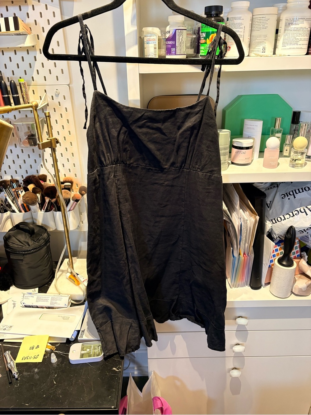 & Other Stories Black Linen Dress